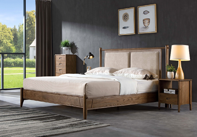 Y001 1.8米床 北欧风格 美国进口白蜡木 全实木家具