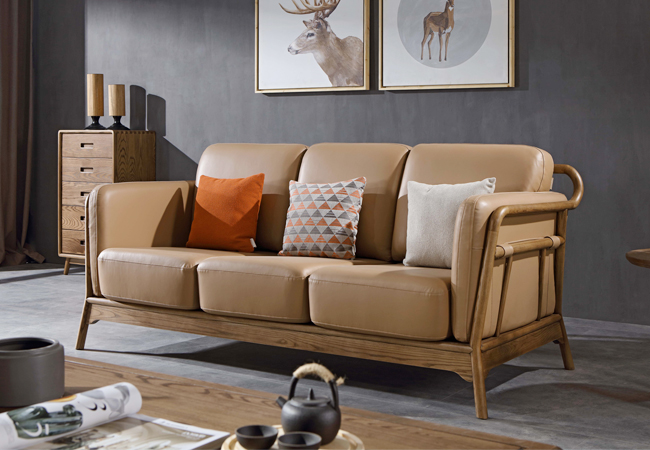 S816 三人位沙发 北欧风格 美国进口白蜡木 全实木家具