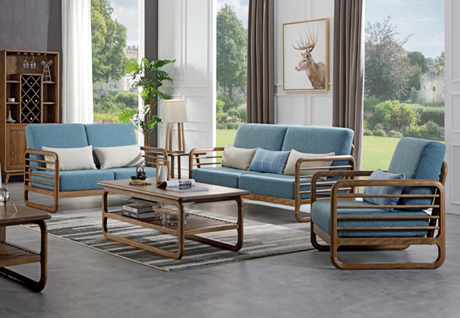 S815 木/布沙发 1+2+3位/套 北欧风格 美国进口白蜡木 全实木家具