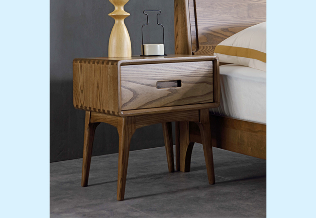 N002 床头柜 北欧风格 美国进口白蜡木 全实木家具