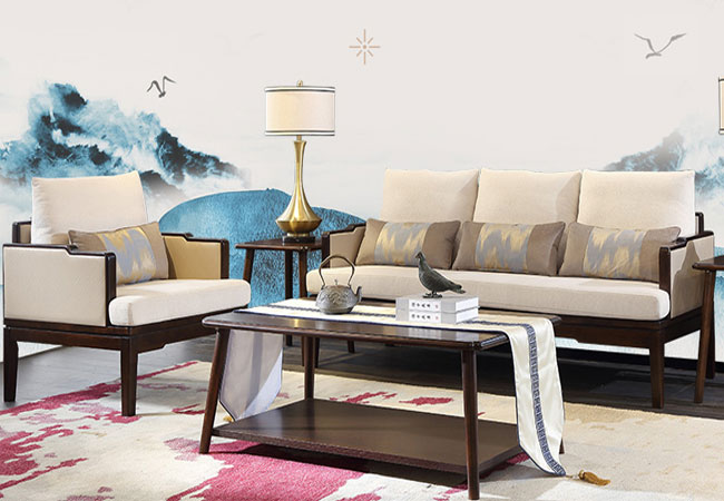 ACX-中式沙发组合现代小户型客厅布艺沙发布沙发G121